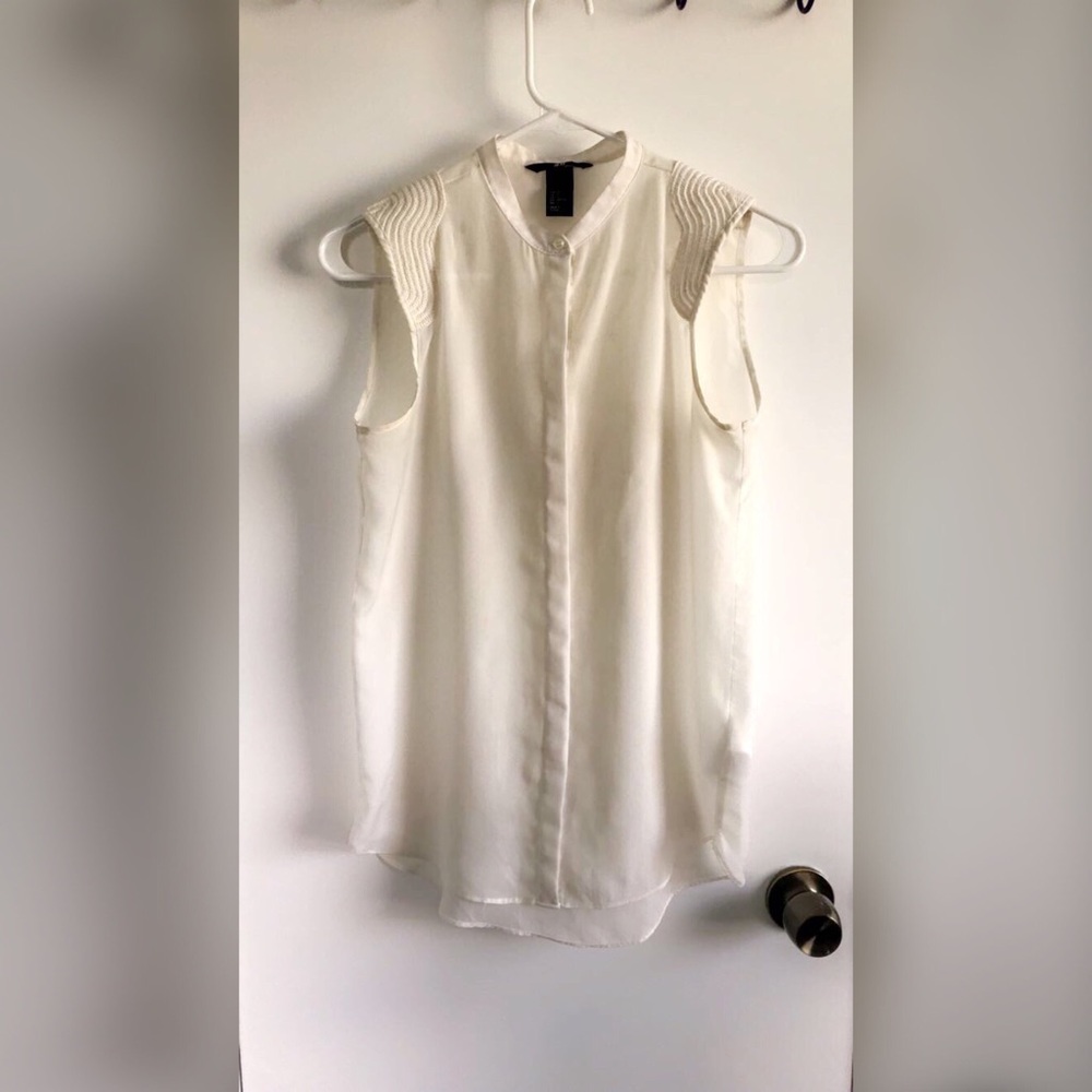 Silk like tan button down shirt